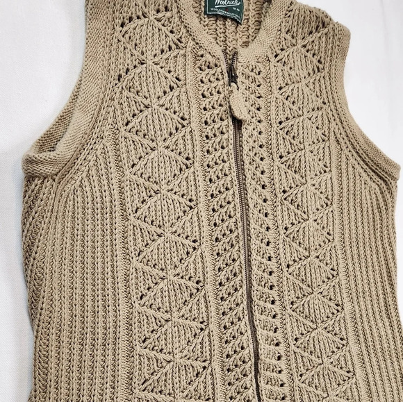 Woolrich Beige Knit Zip Up Vest - Picture 2 of 8
